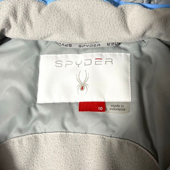 Spyder Girls Geneva Light Blue Winter Jacket Size 10 - Picture 7 of 10